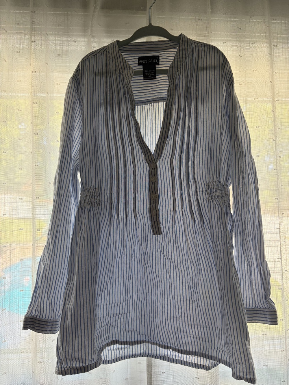 Wet Seal Striped Long-Sleeve Tunic Top